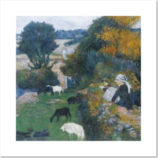 The Breton Shepherdess by Paul Gauguin Posters and Art